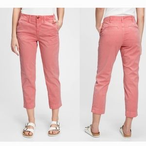 Gap High Rise Stretch Straight Crop Khaki Pants w/ Washwell